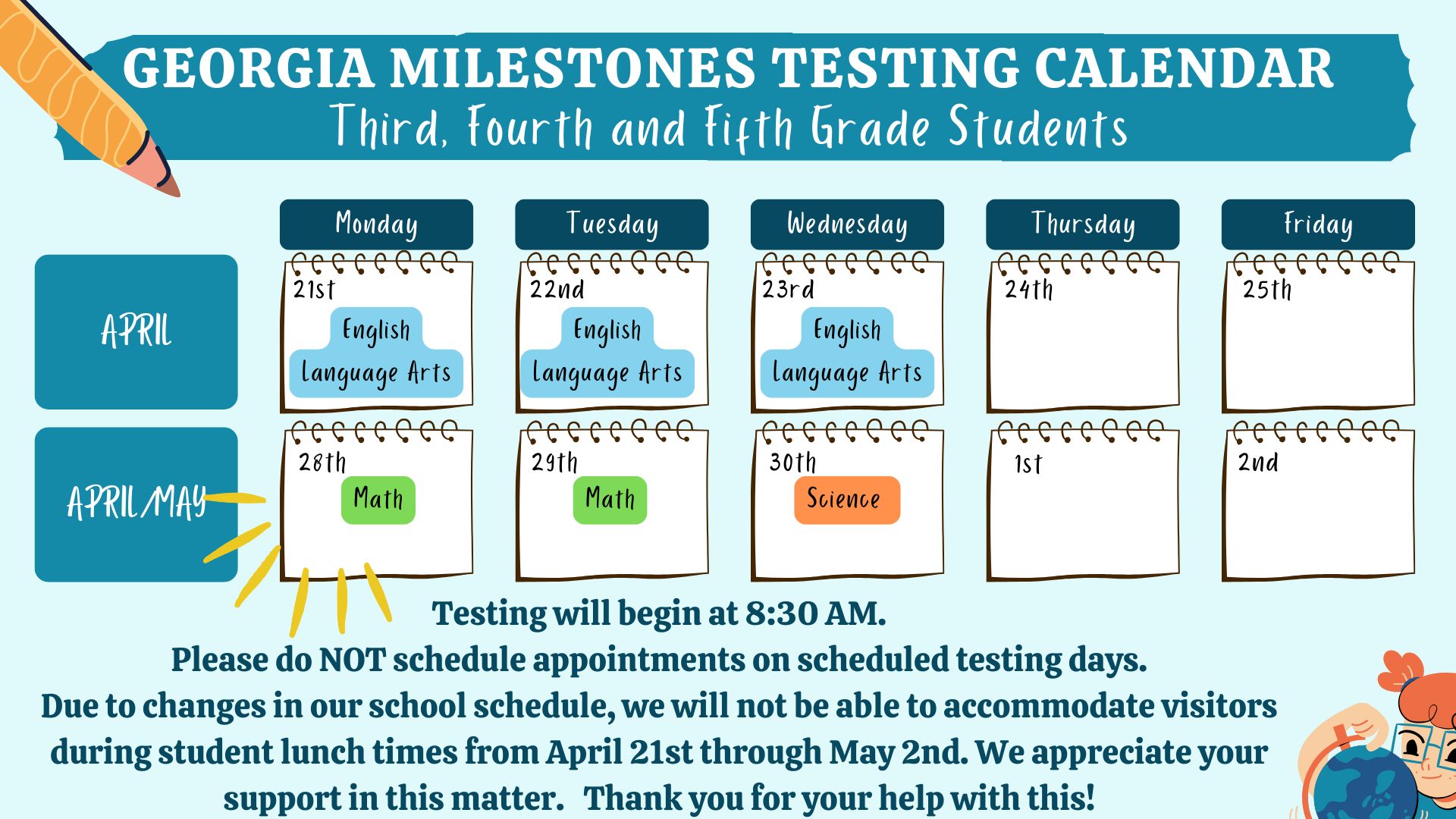 Georgia Milestones Testing Calendar