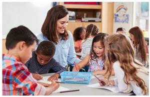 Teacher and students
