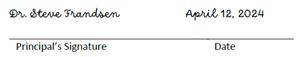 Principal's Signature