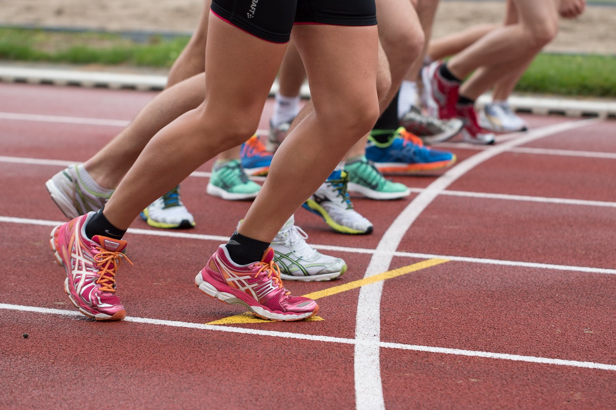 Runners on a track 