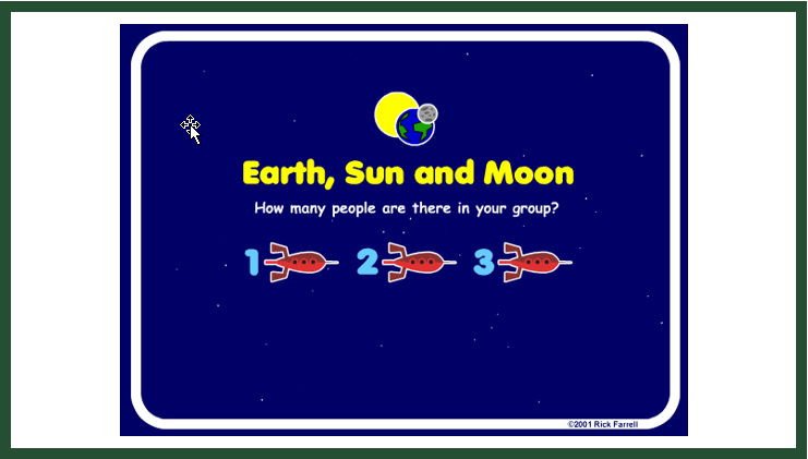 Earth, Moon, and Sun Game